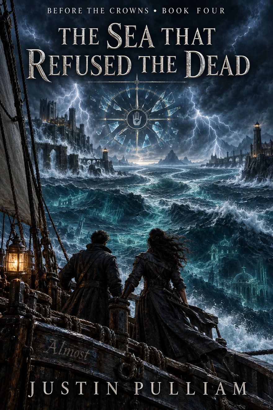 Cover of The Crownless Age, Book four: THE SEA THAT REFUSED THE DEAD, by Justin Pulliam